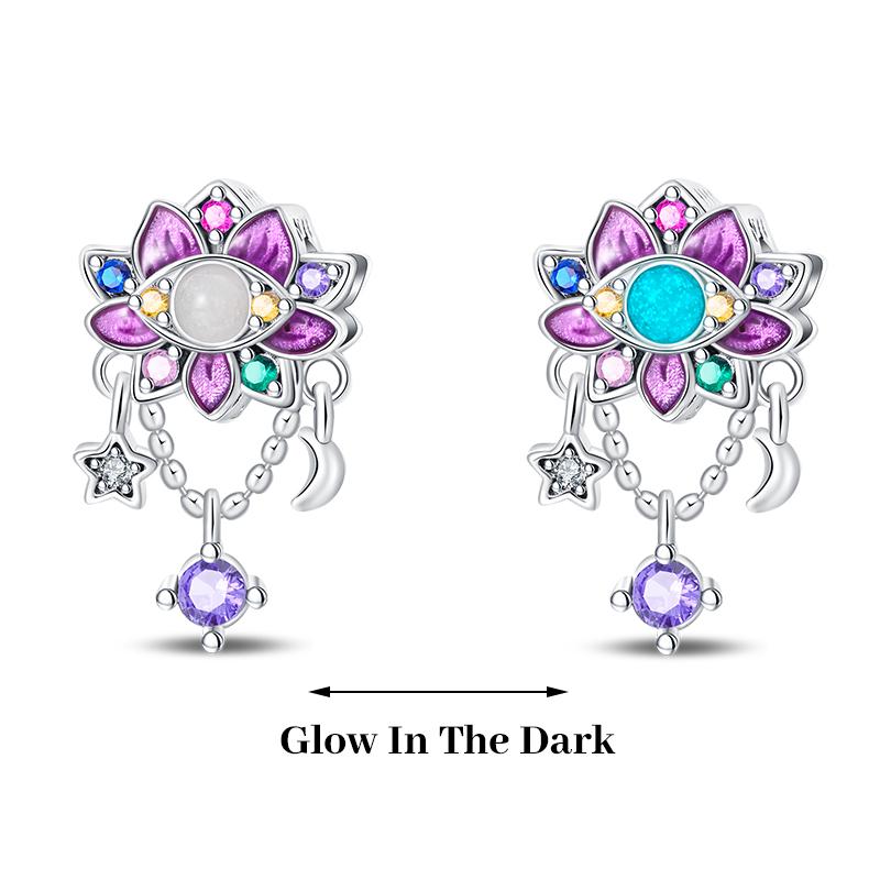 925 Silver Plated Fireflies Butterfly Stars Luminous Charms Beads Fit 3mm 925 Original Bracelets DIY Jewelry Gift