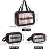 1/3pcs Transparent Makeup And Toiletries Bag, Large Capacity Pvc Semi Transparent Frosted Portable Storage Bag