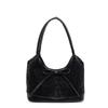Korean version of niche foreign style portable bucket bag women's 2025 autumn new high-value suede bow shoulder bag