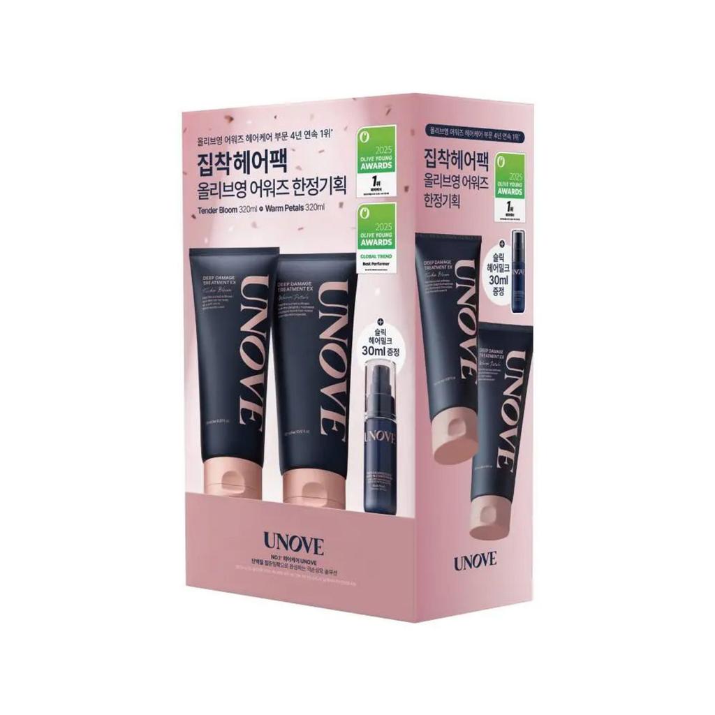 UNOVE Deep Damage Hair Treatment EX 320ml Double/Duo Set (3 Types, Choose 1)