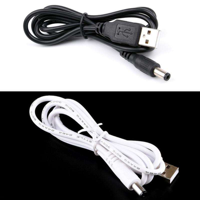 USB To DC5.5x2.5mm Adapter Cable Safe Charging Power Cable DC5.5x2.5 Cable Straight / Curved Head Multiple Protections