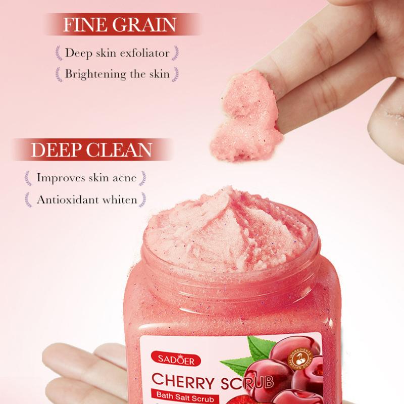 SADOER Cherry Exfoliating Cleansing Scrub, Cleansing Body Scrub