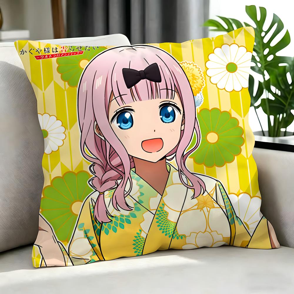 Anime Kaguya-Sama Love Is War Cushion Cover Cushion Cover Set 4Pcs 50X50 45X45 40X40 Pillowcase Decorative Sofa Home Decor