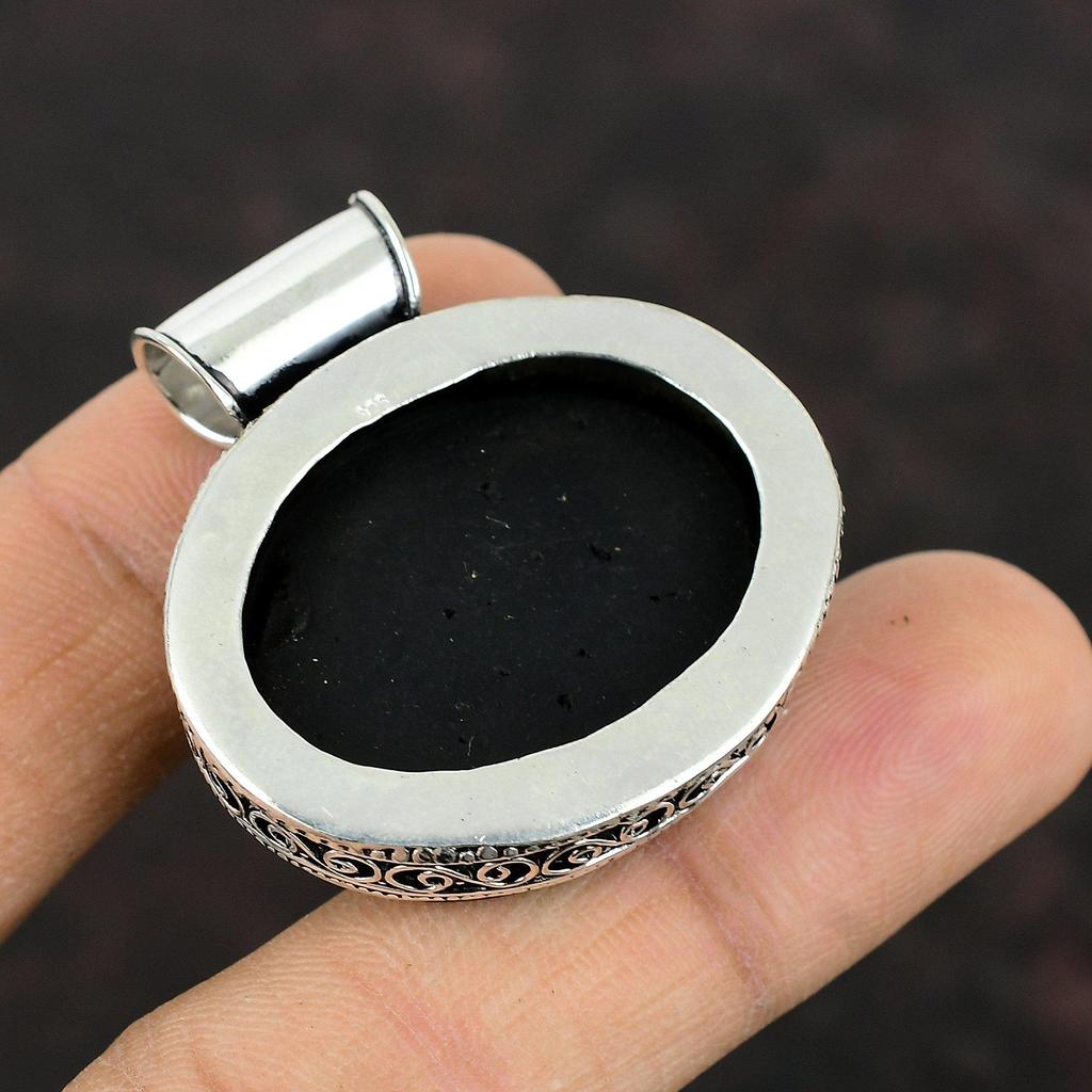 Ciondolo opale etiope nero Ciondolo in pietra preziosa Ciondolo in argento sterling 925 Gioielli vintage Ciondolo fatto a mano Regalo per le donne Ciondolo con pietra portafortuna
