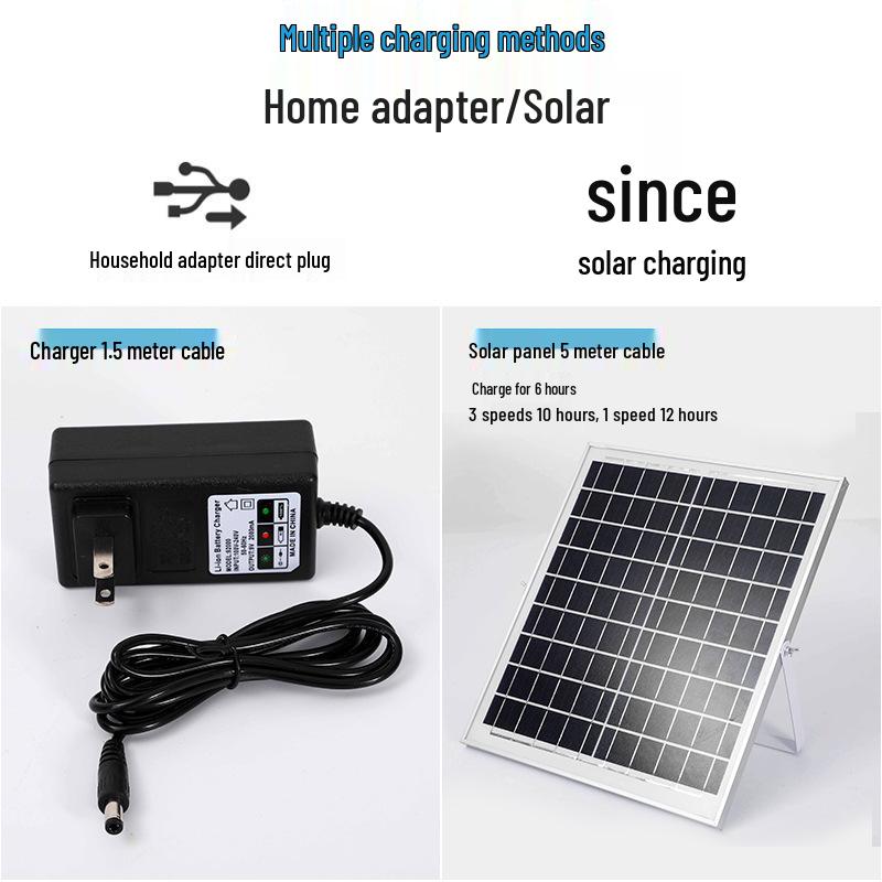 Solar-Powered 16" Rechargeable Floor Fan with Remote - Long Battery Life for Outdoor Use