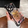 Retro Sun Star Pattern Electroplate AntiDrop Phone Case For iPhone 16 Pro Max 15 14 Plus 13 12 11 17 Air 16E Transparent Cover
