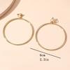 Oversized Round Hoop Clip On Earrings for Women, Elegant Sophisticated European Style Statement Jewelry