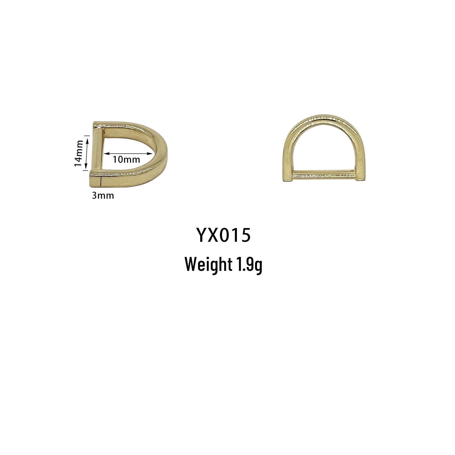 Zinc Alloy D-Shaped Buckle for Bag Hardware Accessories D-Ring YX015 Light Gold