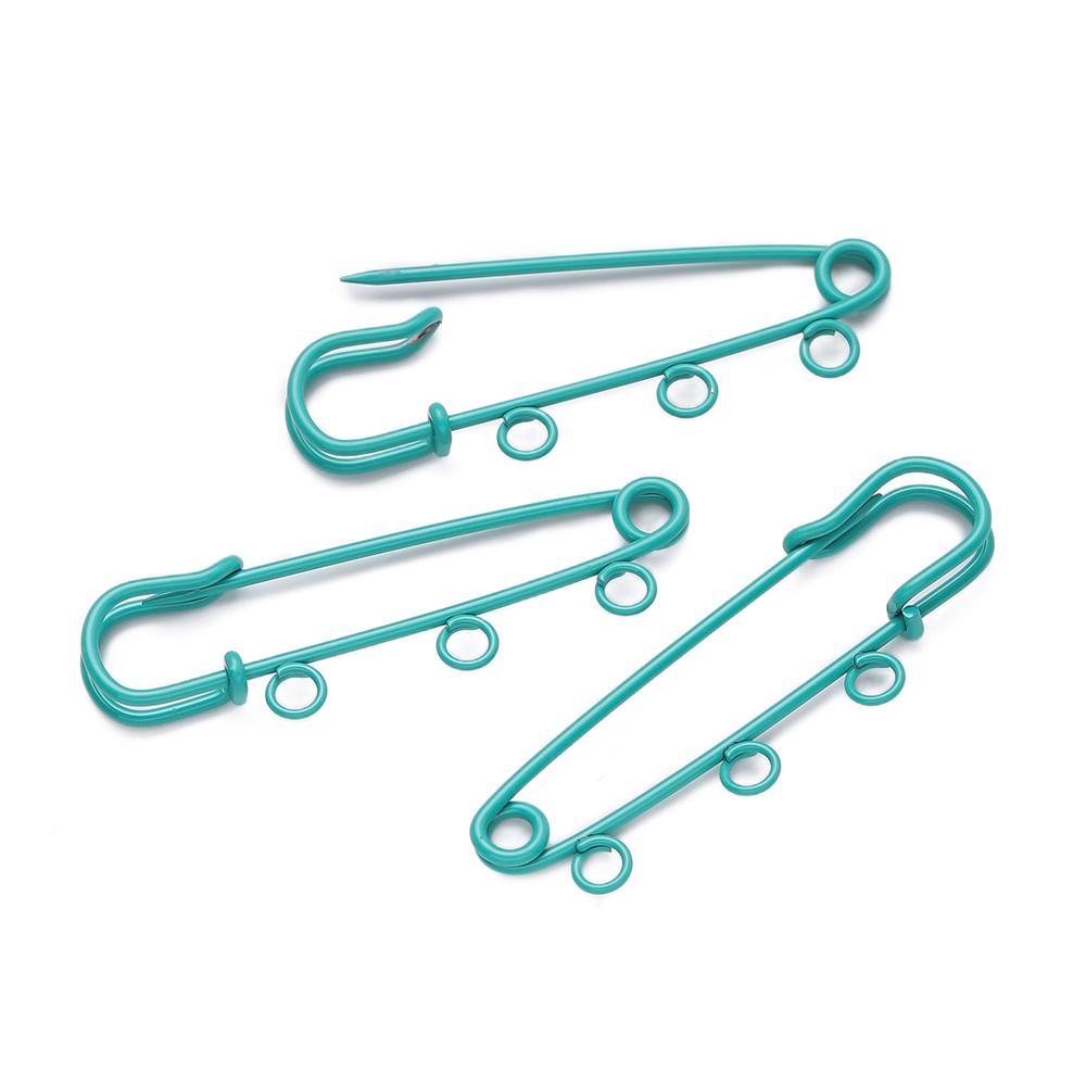 10pcs/lot Colorful Safety Pins Brooch Blank Base Brooch Pins 3/5 Rings Jewelry Pin for DIY Jewelry Making Supplies Accessorie