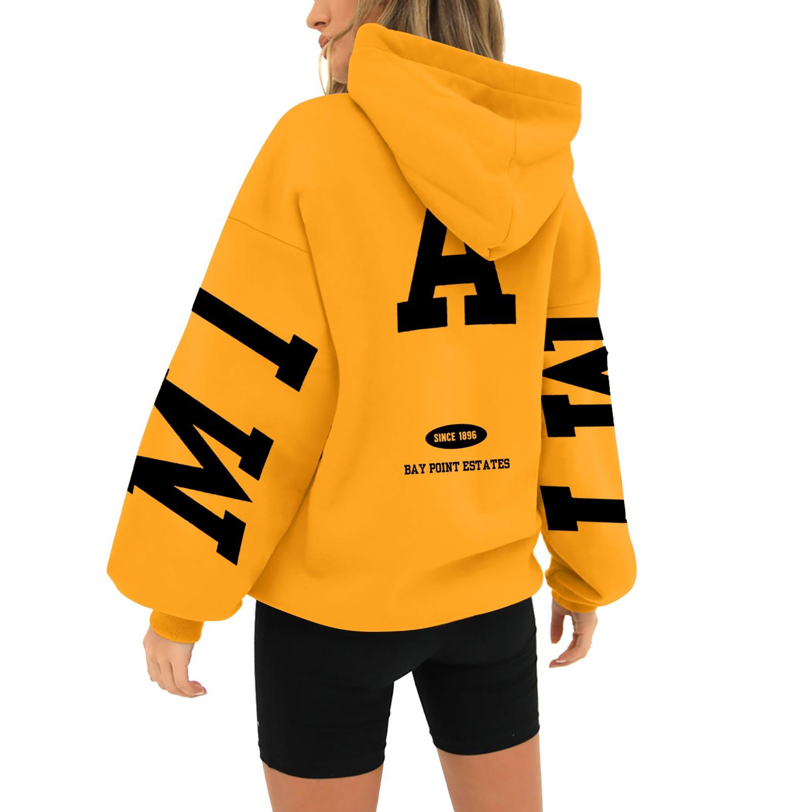 

Жіночий костюм, спортивний костюм, повсякденна толстовка з капюшоном і довгими рукавами XL жовтий