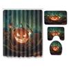 Halloween Shower Curtain Floor Mat Combination Four-Piece Set Kitchen Absorbent Non-Slip Carpet Bedroom Door Mat