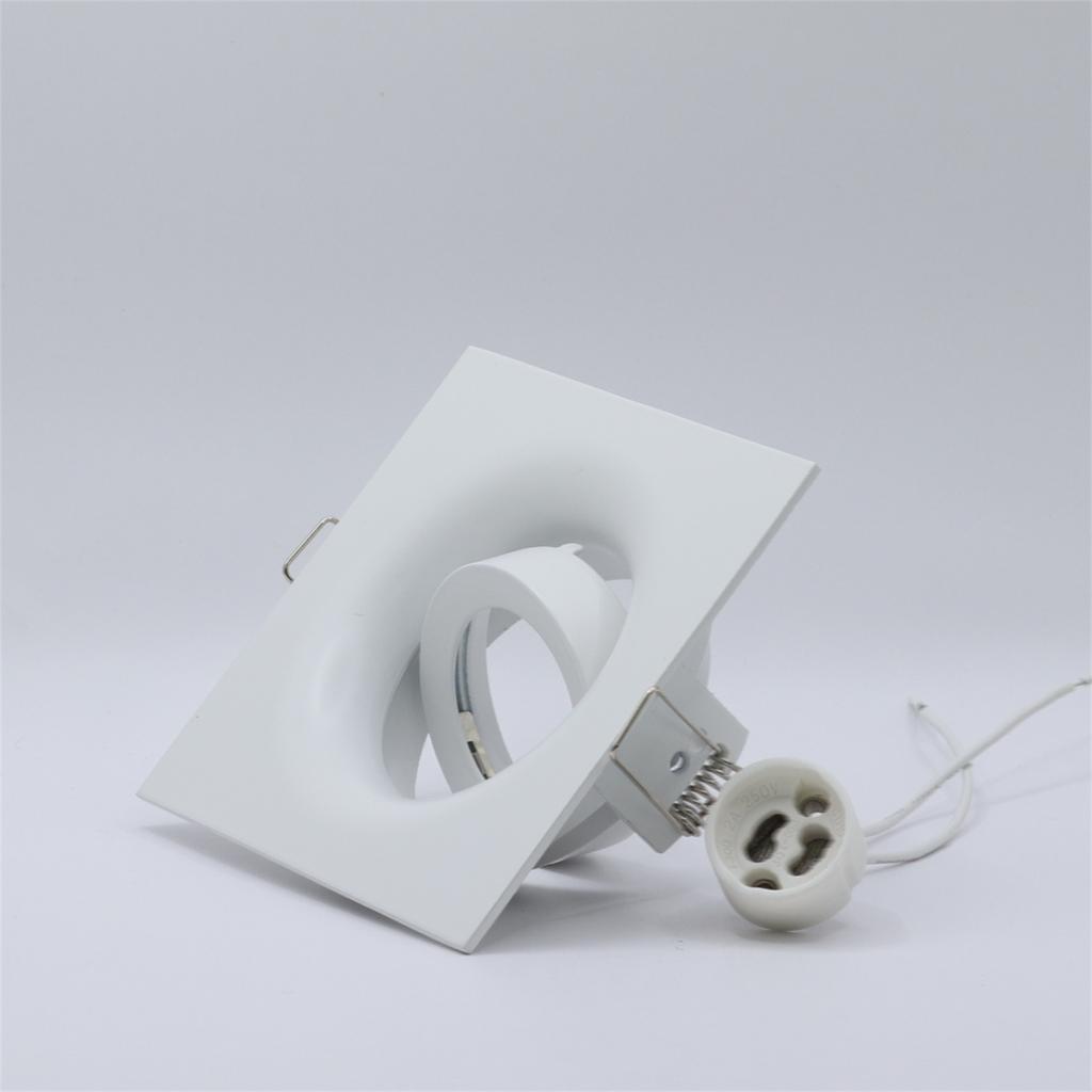 5 Pcs Square Recessed LED Downlight Ceiling Trim Ring GU10 Lamp Holder Halogen Bulb Luminaire Bracket LED Spotlight Frame