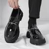 2026 Men's and Teens' Large Size, Wide-Toe Loafers - Slip-On Leather Shoes with Thick Soles for Height Increase