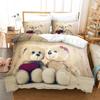 3D Teddy Bear Bedding Set White Polar Bear Bed Linen Teens Women Single Twin Queen King Full Size Duvet Cover 3pcs Bedclothes