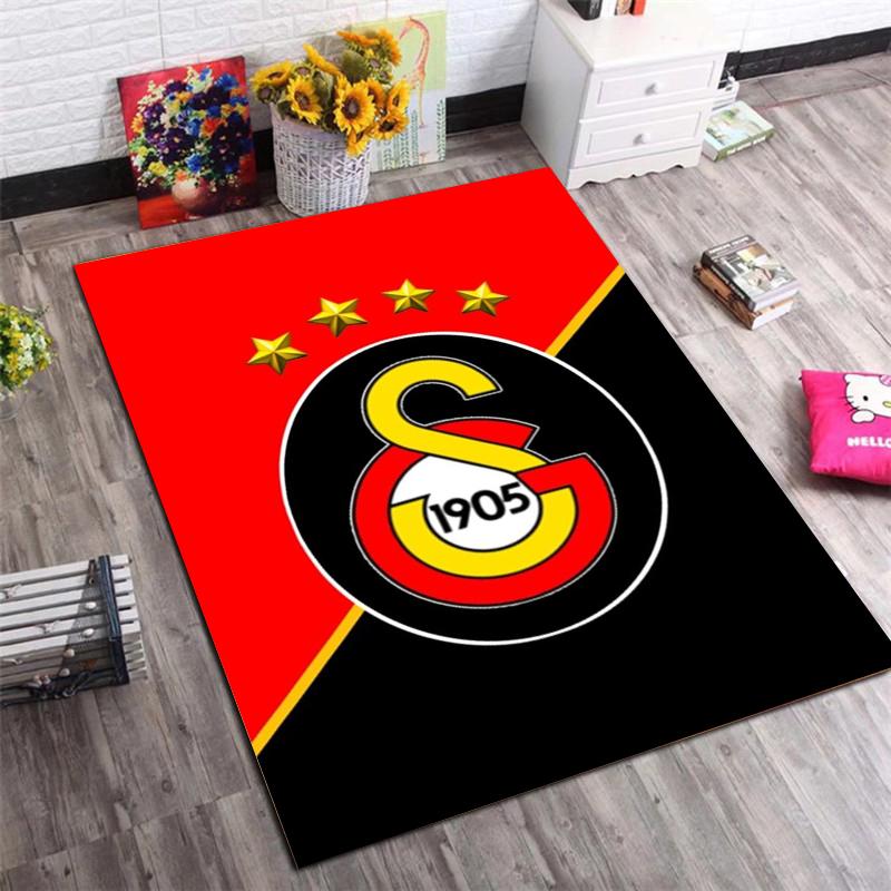 Gradient Stripe Football Club Print Area Rug, Sports Fan Decorative Non‑Slip Floor Mat for Living Room Bedroom Home Decor
