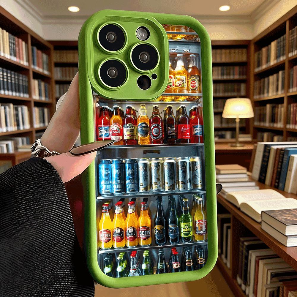 Fridge Full of Beer Bottles Soft TPU Phone Case for iPhone 17 16 15 14 13 12 11 Pro Max Plus Shockproof Anti-Slip Cover