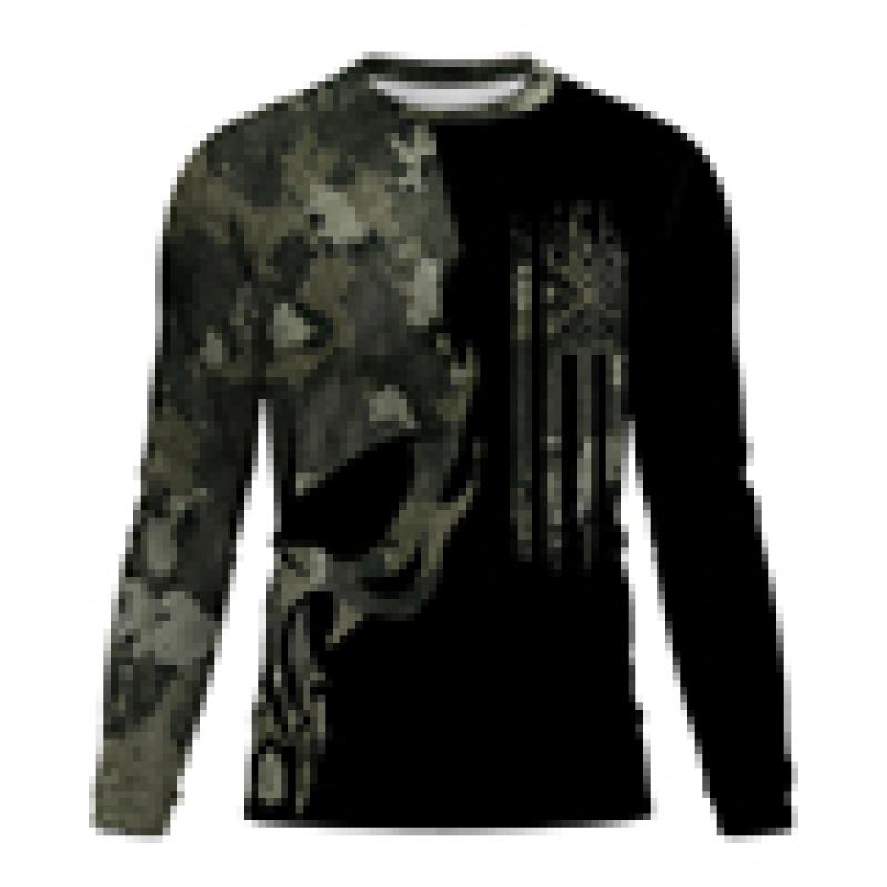 

Футболка для риболовлі з графічним принтом, весняно-осіння, чоловіча, з круглим вирізом, одяг для відпочинку та риболовлі 6XL