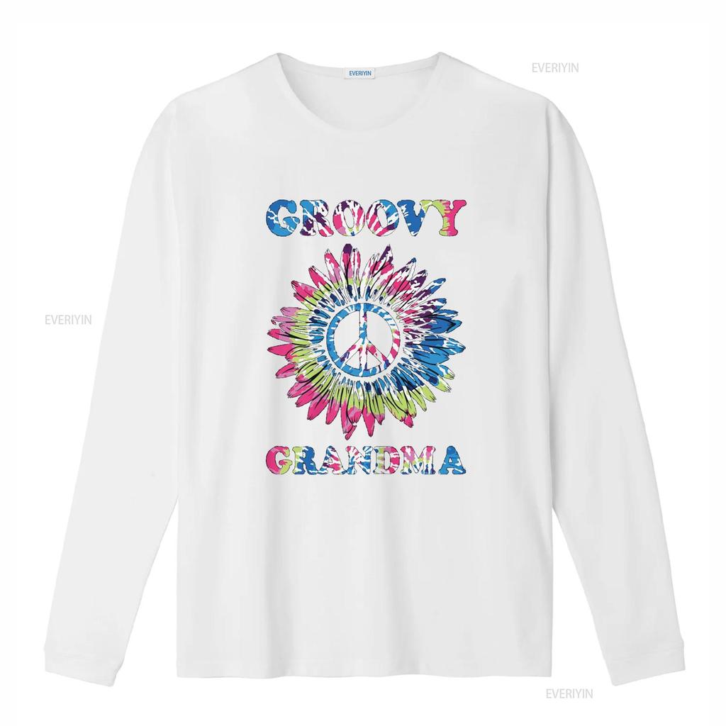 Groovy Grandma Vintage Tie Dye Peace Sign T Shirt vintage Washed Breathable Casual Slightly Top For Everyday Wear Versatile