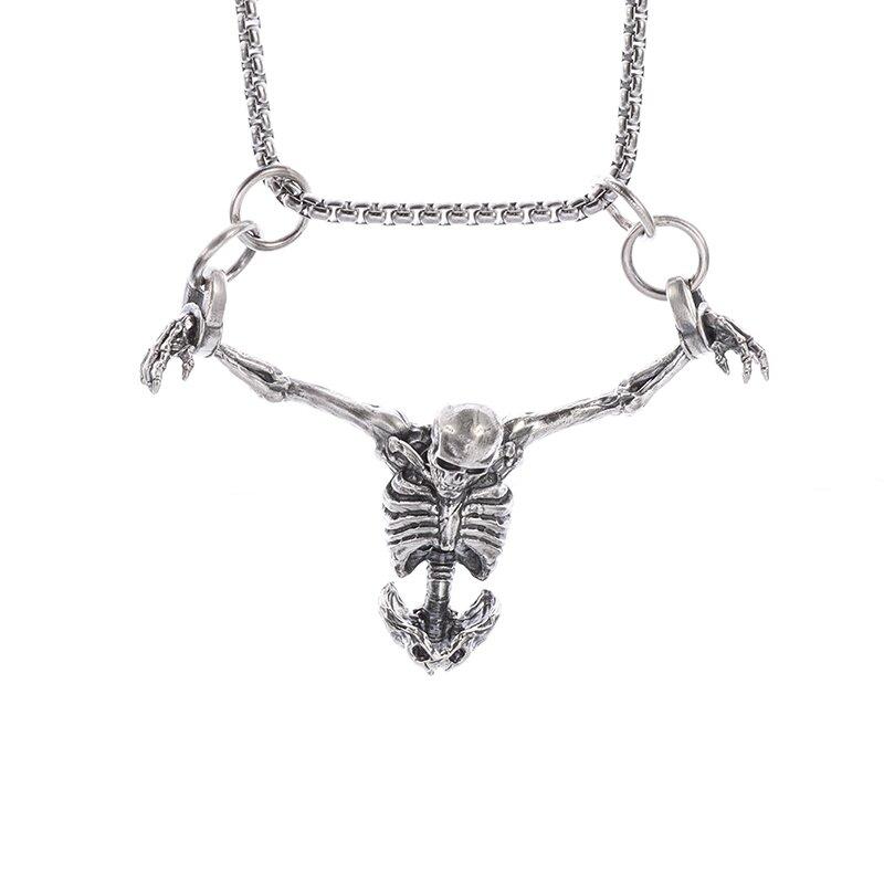 Vintage Punk Invertiertes Pentagram Satanisches Ziegen-Halskettenanhänger für Männer Einzigartiger Heidnischer Amulett-Schmuck