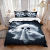 3pcs Ghost, Smoke Bedding Set - 1 Duvet Cover + 2 Pillowcases(Core Not Included), Machine Washable Polyester Yy251216138