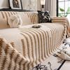 High-End Fishbone Patterned Plush Sofa Towel Anti-Slip Protection Couch Covers For Living Room Anti-Scratch Furniture Slipcover