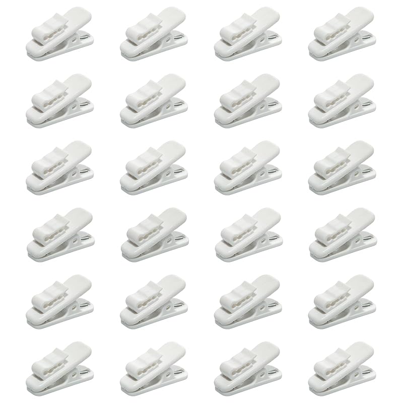 Lilaly 24 шт. Зажим для микрофона, зажимы для наушников, зажим для кабеля наушников, зажим-держатель для кабеля телефона, зажим для петличного микрофона, используется для крепления кабеля наушников/микрофона