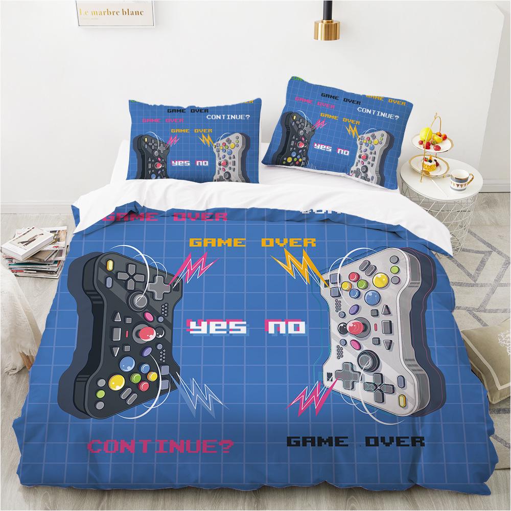 2/3pcs bedding set Digital Print Comfortable Duvet Cover for Home Bedroom Decoration, 1 Duvet Cover and 2pillowcase with Zippers