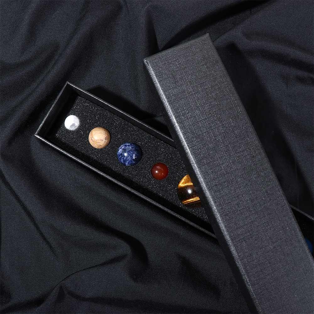 The Solar System Crystal Ball Specimen Collection Planets Natural Stone Eight Planets Gemstone