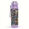1PC Dark Mixed Floral Leaf Vintage Print 750ml Color Plastic Sports Water Bottle Leakproof Flip Straw Lid Suitable for Sports Office Home Use
