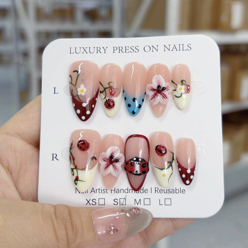Uñas Postizas Francesas Hechas a Mano Placas de Arte para Uñas Productos Terminados Uñas Postizas Populares