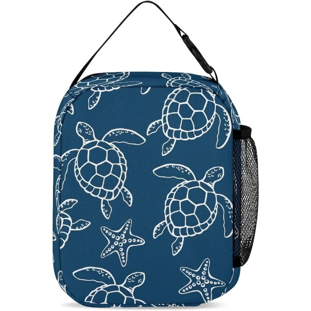 Sea Turtle Lunch Bag Insulated Lunch Bag Colorful Sea Animal Lunch Bag for Women Men Reusable Portable Lunchbox with Zipper