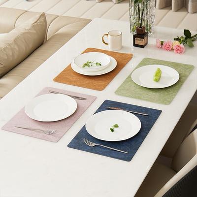 Creative Anti Slip Nordic Style PVC Leather Western Placemat Rectangle Square Insulated Table Mat Easy To Clean Bowl Cup Mat