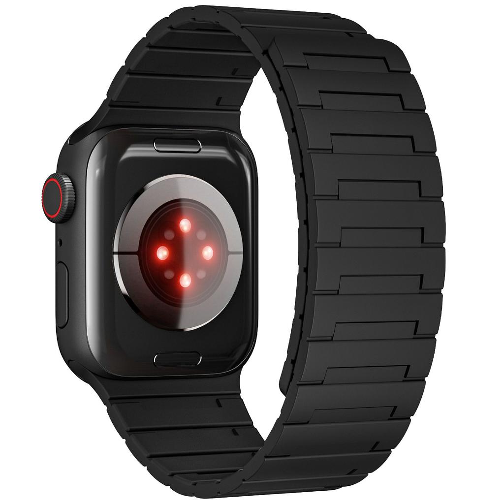 For Apple Watch 10 46mm/Ultra 2/Ultra 49mm/9 8 7 45mm/SE (2023) SE (2022) SE 6 5 4 44mm/3 2 1 42mm Magnetic Silicone Watch Strap