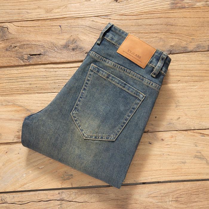 

Мужские облегающие светлые эластичные джинсы в стиле ретро 2024 года — модные и универсальные 34