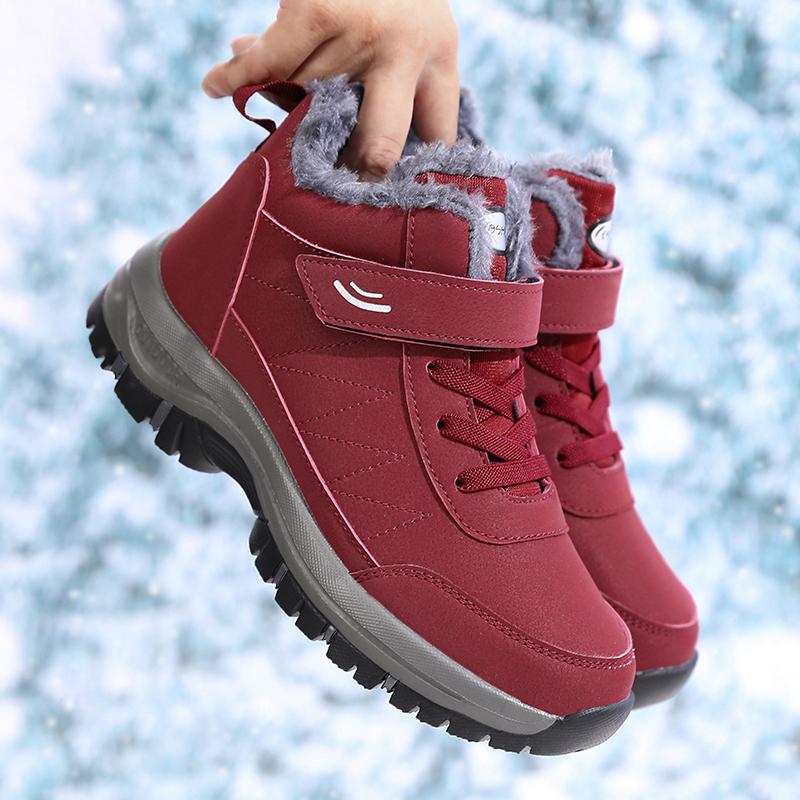 Women's Snow Boots Winter Fleece Thick Anti Slip Snow Boots Wide Last Walking Cotton Shoe Fleece-Lined Warmth Sneakers for Women