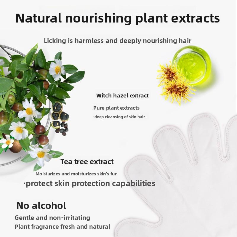 Guanti per la Pulizia Senza Risciacquo per Animali Domestici Salviette Umidificate per Gatti Pulizia e Deodorazione Guanti per la Pulizia a Secco Adatti sia per Cani che per Gatti