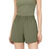 Skechers Basic Sports Series Elastic Solid Color Moisture Wicking Quick Dry Casual Shorts Women Shorts P326W082-01DR
