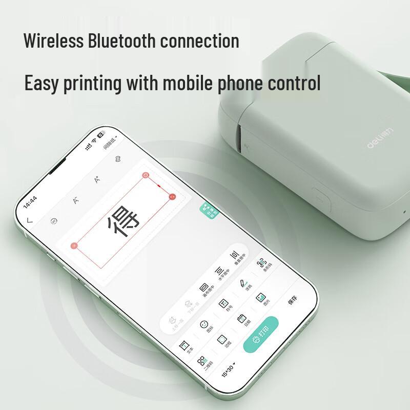 Deli Q1A Portable Bluetooth Thermal Label Printer CN Plug (adapter Included)