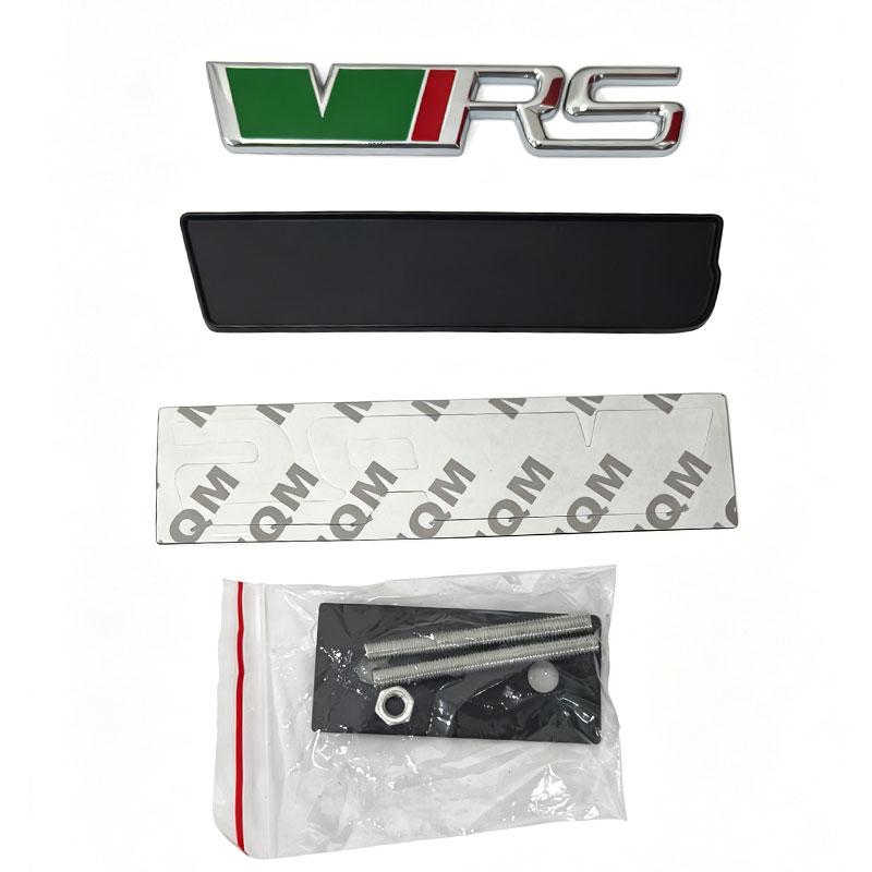 REOY4 VRS Logo Car Front Grille Emblem Metal Badge Decoration for Skoda Octavia Rs Fabia Rapid Superb Kodiaq Yeti Citigo Vision Kodiak