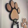 Wooden Dog Paw Wall Mounted Hook Rustic Pet Leash Holder Hook Multifunctional Key Organizer for Farmhouse Indoor Hallway Room Decor