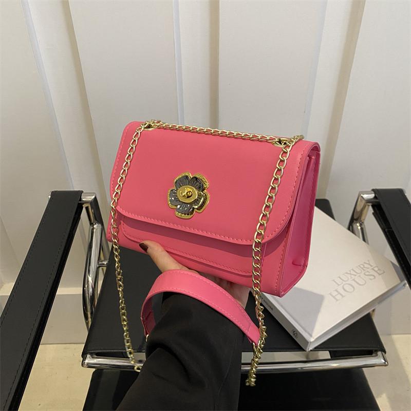 Vintage Inspired Small Square Bag Fashionable Casual Pu Leather Shoulder Bag In Black Green White Rose Pink And Khaki