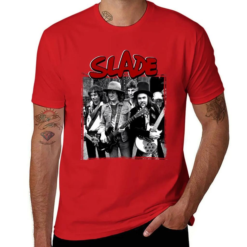 Slade Band Glam Rock TShirt hippie clothes customizeds summer top men clothings 2025 new model