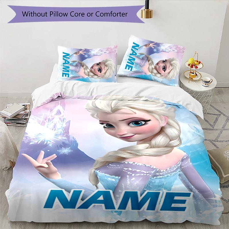 3pcs Frozen8 Cover Set - Personalized Name, HD Printed Bedding with 1 Cover and 2 Pillowcases - Perfect for Home Decor, Easy Care