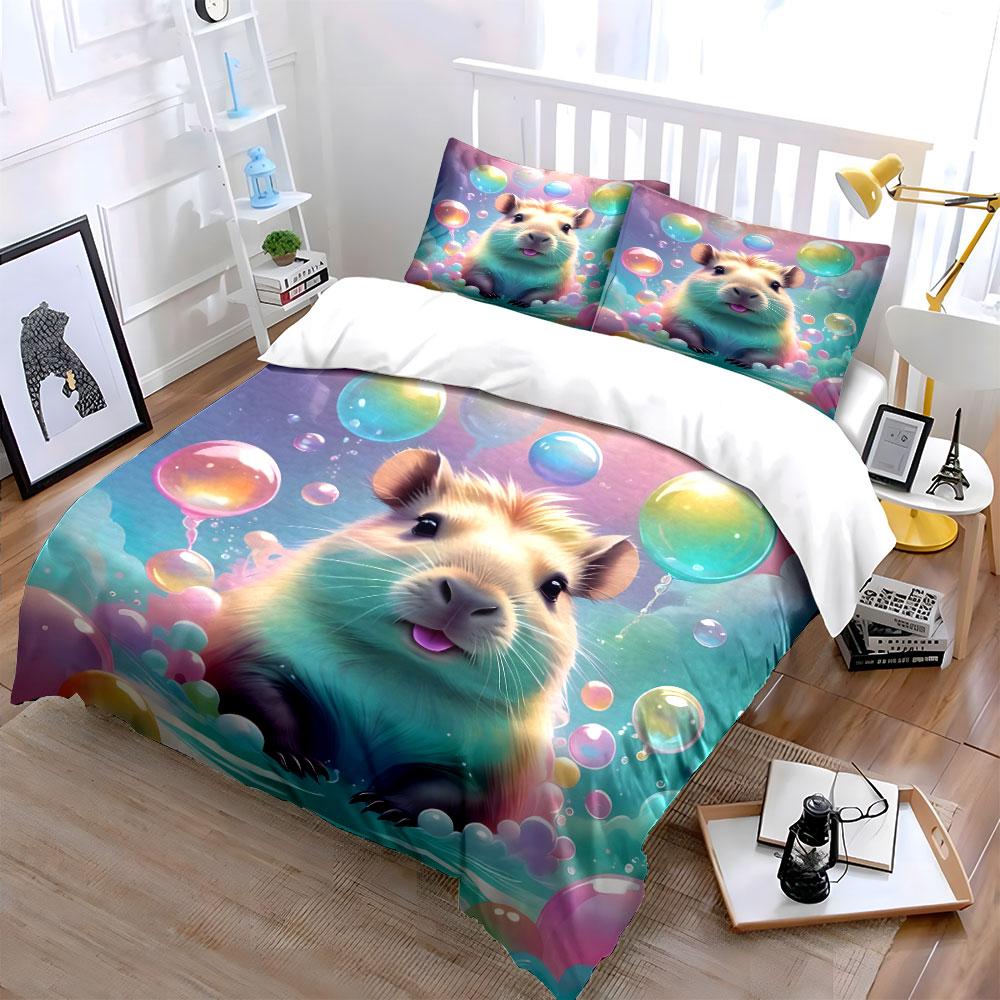 Cute Hamster Balloon Bedding Set Bedding Duvet Cover Set Duvet Cover Pillowcases (1 * Duvet Cover 2 * Pillowcases, without duvet insert)