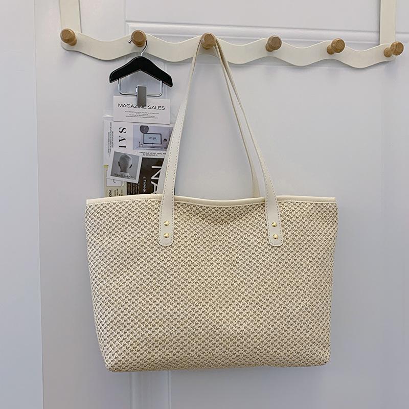 Large Capacity Popular Casual Bag New Style Korean Style Handbag Woven Simple Shoulder Bag Tote Bag