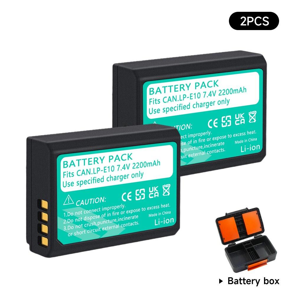 PALO LP-E10  Camera Battery +Battery Box For Canon EOS 1100D 1200D 1300D 1500D 2000D 3000D 4000D KISS X50 X70 X80 Rebel T3 T5 T6