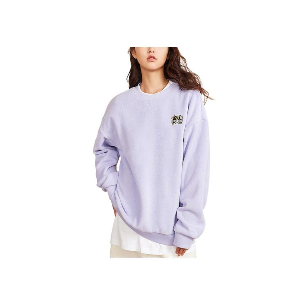 Anta Lifestyle Series Logo Pattern Round Neck Pullover Long Sleeve Sweatshirt Unisex Sweatshirt Purple 952248704-5