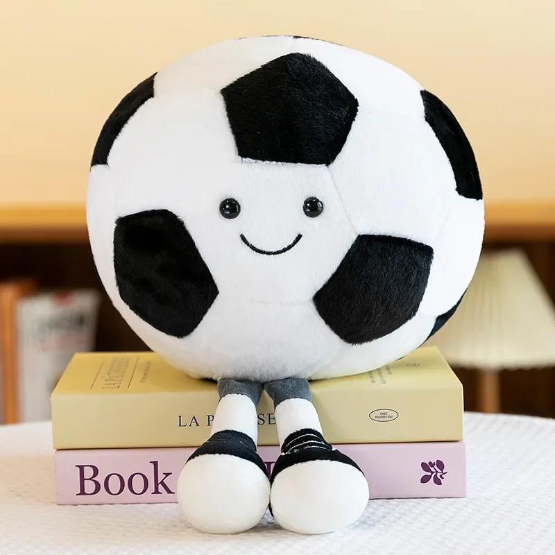 Nouveau Kawaii 45cm Mignon Basketball Football Peluches Grande Taille Boules Rembourrées Douces Oreiller Joueurs Souvenir Cadeau d'Anniversaire pour Enfants 35cm