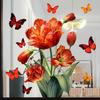 Flowers, Tulips, Butterfly Window Stickers, Electrostatic Stickers, Home Decoration Stickers