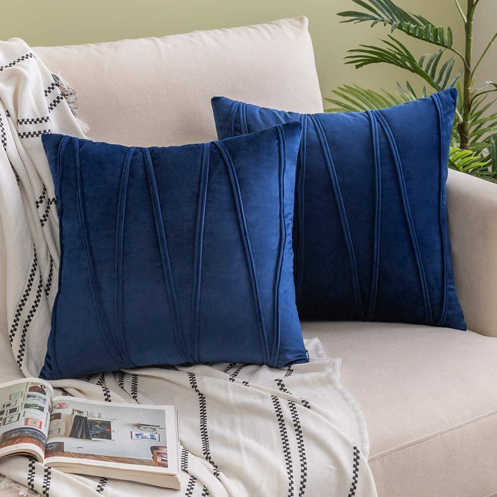 Velvet Sofa Cushion Plush Model Room Pillow Ins Solid Color Twill Pillow Case Office Bedside Pillow
